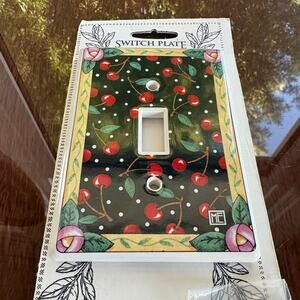 Vintage Mary Engelbreit Cherry Switch Plate Cover Ceramic New in Package